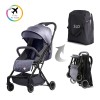 Travel Lite Stroller - SLD by Teknum - Dark Grey + Sunveno 2in1 Diaper Bags- Pink  + Sunveno - Rotating Stoller Hook